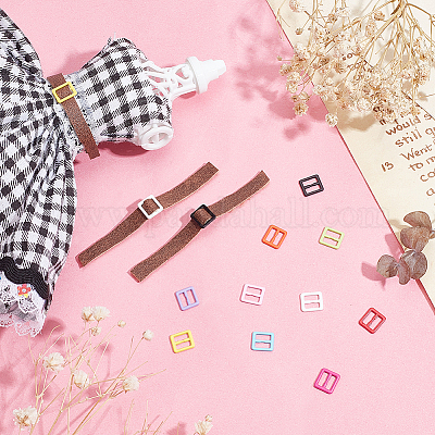 120 шт. 10-цветные прямоугольные пряжки из сплава FIND-FG0002-82-1