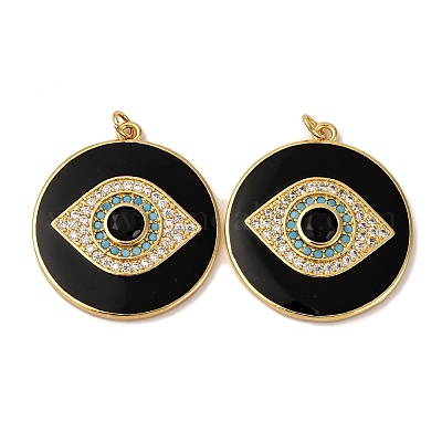 Настоящие 18к позолоченные латунные подвески с микропаве и кубическим цирконием ZIRC-L100-084G-06-1