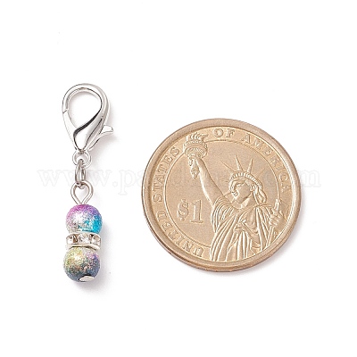 Окрашенные распылением акриловые бусы из тыквы подвесные украшения HJEW-JM00721-1