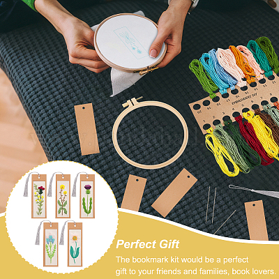 Стартовые наборы для вышивки цветочным узором своими руками DIY-WH0569-46-1