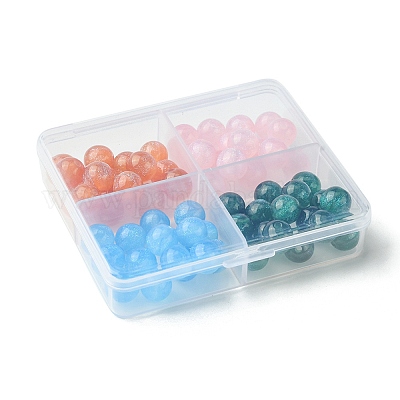 64шт 4 цвета круглые бусины из смолы с имитацией кошачьего глаза RESI-FS0001-66C-1