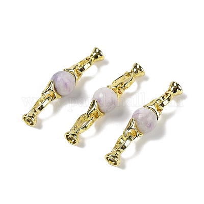 Натуральный содалит с латунными раскладывающимися застежками G-G141-03G-19-1