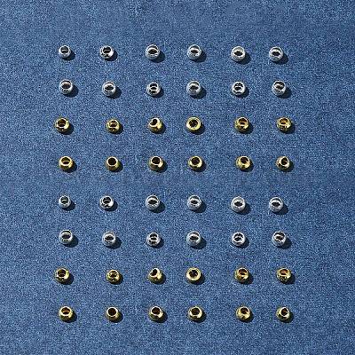 1200 шт. 2 цвета латунные обжимные бусины KK-FS0001-38-1