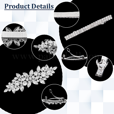 2 набор из 2 стилей железных шпилек для волос со стразами OHAR-ME0001-05-1