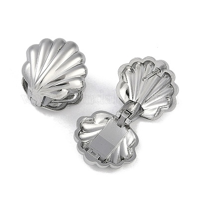 Серьги-кольца в форме ракушки из нержавеющей стали 304 EJEW-Z075-02P-1