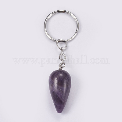 Натуральный аметист брелок KEYC-P041-B02-1