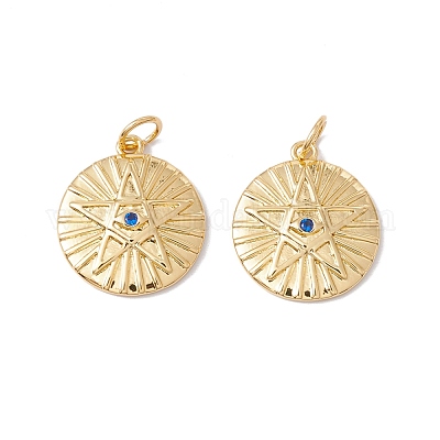 Реечное покрытие латунь micro pave синий кубический цирконий подвески ZIRC-C040-38G-1