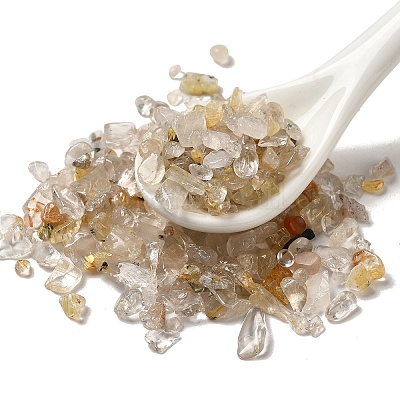 Бусины из натурального золота с рутиловым кварцем G-O103-29-1