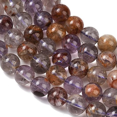 Натуральный фиолетовый рутилированный кварц G-R446-12mm-01A-1