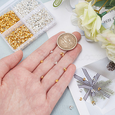 800 шт. 4 латунных крышки для обжимных бусин KK-AR0003-69-1