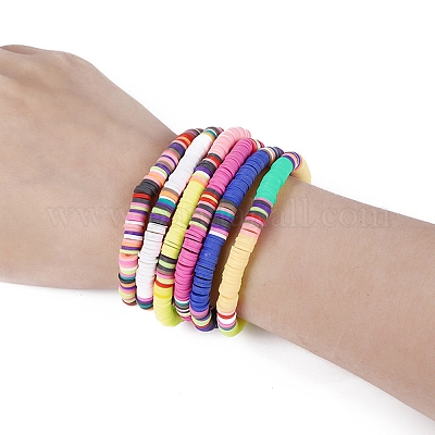 1 нить бусины из полимерной глины ручной работы CLAY-SC0001-32-1