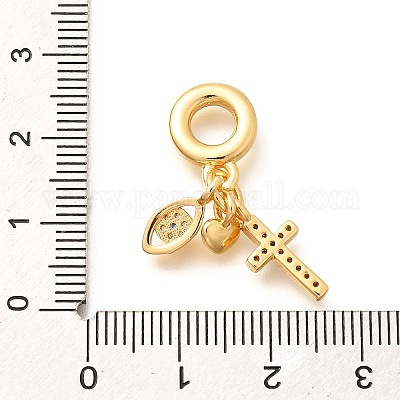 Европейские подвески-шармы с подвесками в виде креста KK-U048-21G-1