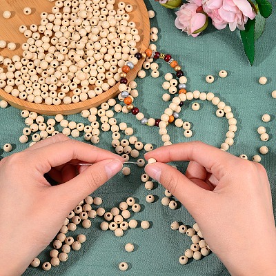 Wholesale PandaHall 500 Pcs Wood Beads for Jewelry Making Supplies 