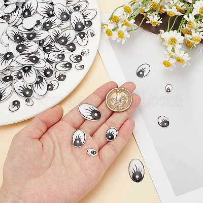 200шт 4 вида пластиковых кабошонов KY-AN0001-01-1