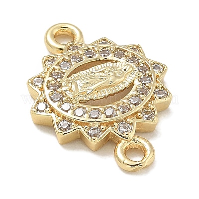 Стойка покрытие латунь микропаве прозрачный кубический цирконий религия дева мария соединительные подвески KK-L224-094G-04-1
