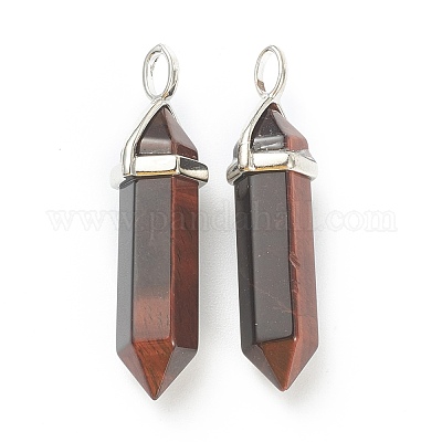 Окрашенные и нагретые натуральные красные тигровые глаза с острыми концами G-M378-01P-A20-1