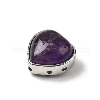 Латунные многорядные звенья в форме сердца из натуральных смешанных драгоценных камней G-B149-13P-1