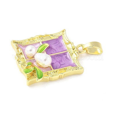 Латунь эмаль подвески KK-Z101-09G-B02-1