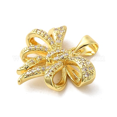 Латунные микропаве прозрачные подвески с фианитом FIND-Z041-02G-1