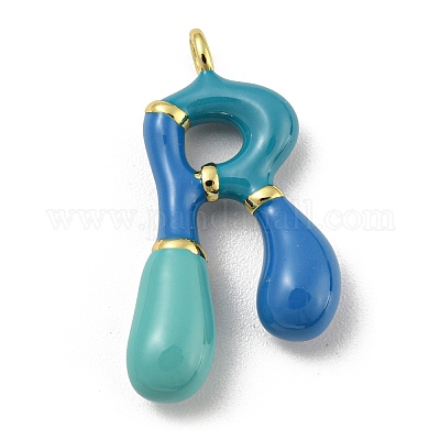 Латунь эмаль подвески KK-E093-03G-R-1