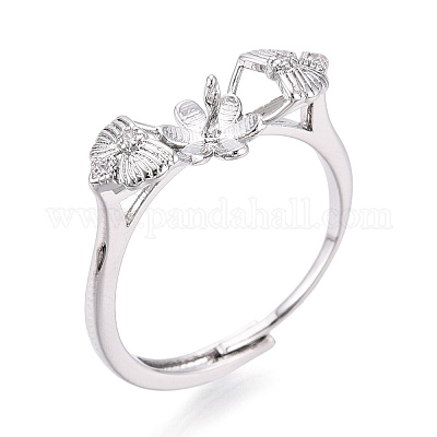 Цветок и бант из латуни с микропаве из прозрачных кубических цирконий KK-T076-78P-1