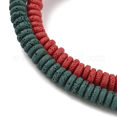 Нити бусин из искусственного камня лавы ручной работы PORC-P032-07M-1