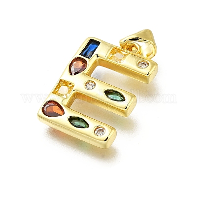 Латунные микропаве прозрачные подвески с фианитом KK-G521-01G-E-01-1