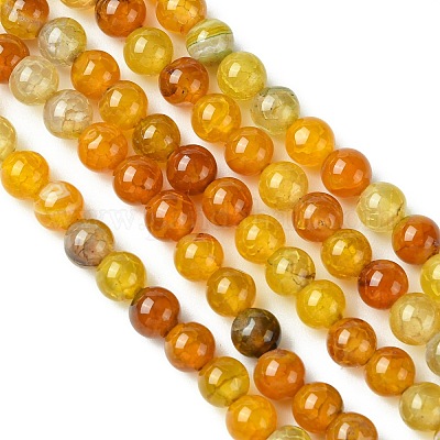 Окрашенные естественно дракон жил агат бисер пряди G-C068-6mm-15-1