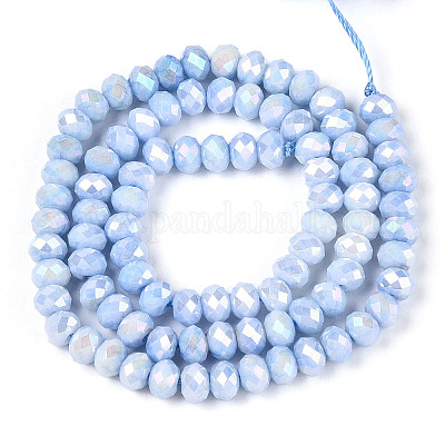 Антикоррозийные гальванические стеклянные бусины рондель EGLA-T021-6mm-17-09-1