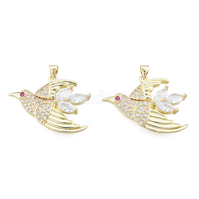 Латунные микропаве прозрачные подвески с фианитом ZIRC-N039-249-1