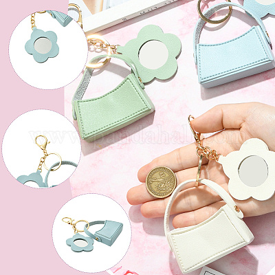 4 шт. 4 цвета pu кожаный мини-кошелек брелок KEYC-SC0001-70-1