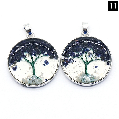 Синтетический синий авантюрин подвески&nbsp;PW-WGDCF81-07-1