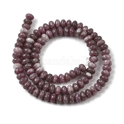 Натуральный лепидолит / пурпурный слюдяный камень бисер пряди&nbsp;G-K365-E01-4x6mm-1