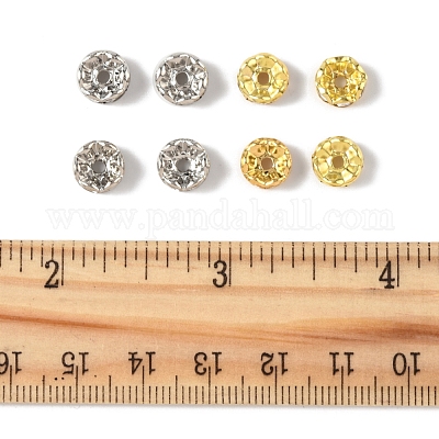 120 шт. 2-х цветные латунные бусины-разделители со стразами RB-FS0001-06-1