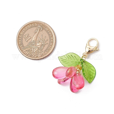 Подвески из цветочного стекла украшения HJEW-MZ00213-04-1