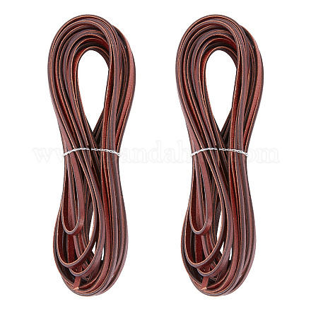 GORGECRAFT 11Yds 3mm Flat Genuine Leather Cord String Leather Shoelace Boot Lace Strips Cowhide Braiding String Roll for Jewelry Making DIY Craft Braided Bracelets Belts Keychains(Coconut Brown) WL-GF0001-06D-02-1