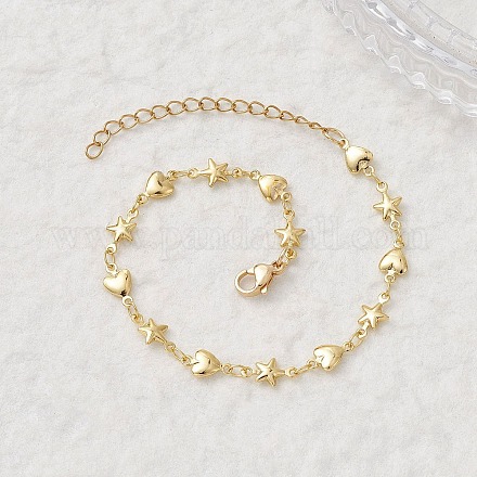 Браслеты из латунной цепочки для женщин BJEW-JB12746-1