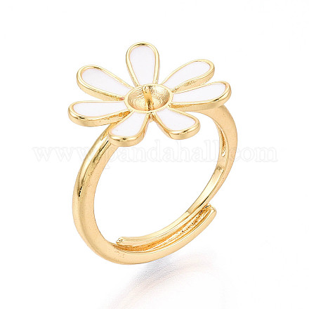 Цветочная латунная эмаль регулируемые кольца KK-T079-29G-1
