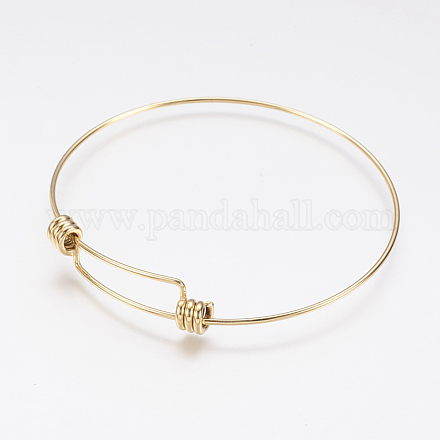 Adjustable 304 Stainless Steel Bangles X-BJEW-P184-08G-1