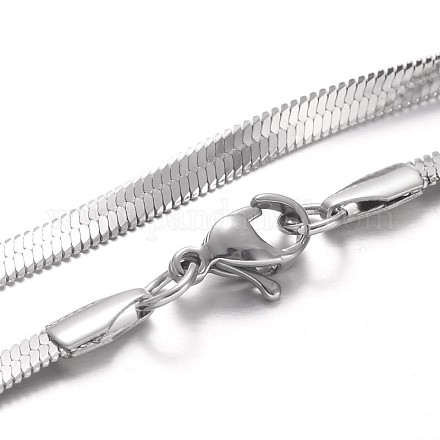 Collares de cadena de serpiente de 304 acero inoxidable NJEW-F195-01B-P-1