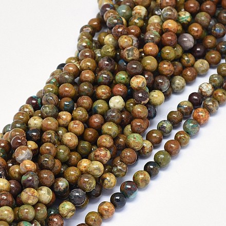 Natural Chrysocolla Beads Strands G-F602-06-6mm-1