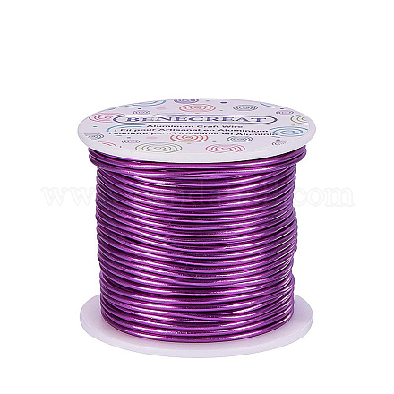 Benecreat 12ゲージ（2mm）アルミニウムワイヤー100ft（30m）陽極酸化ジュエリークラフトビーズ花色アルミニウムクラフトワイヤー-紫 AW-BC0001-2mm-06-1