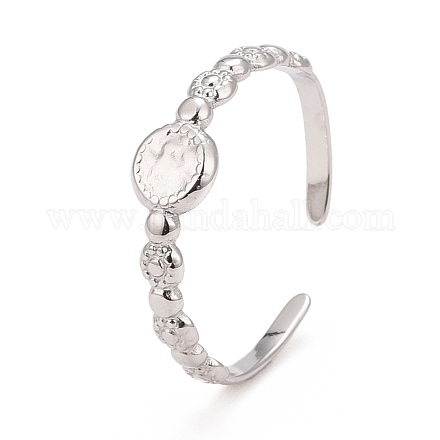 304 anillo de puño abierto redondo plano de acero inoxidable para mujer RJEW-C025-26P-1