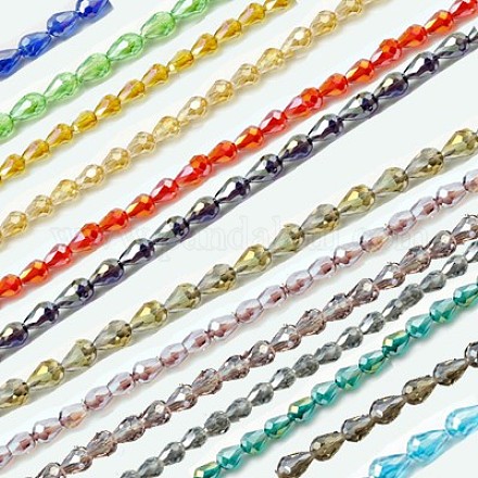 Electroplate Glass Beads Strands EGLA-D015-15x10mm-M-1