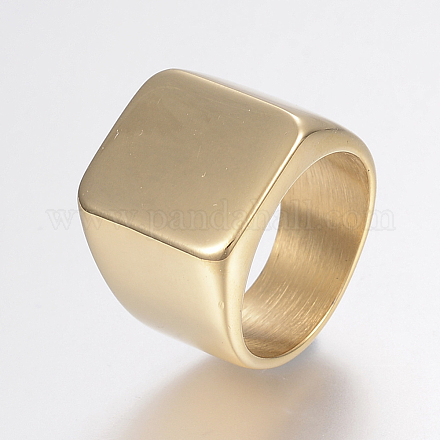 304 anillos de banda de sello de acero inoxidable para hombres RJEW-G091-16-17mm-G-1
