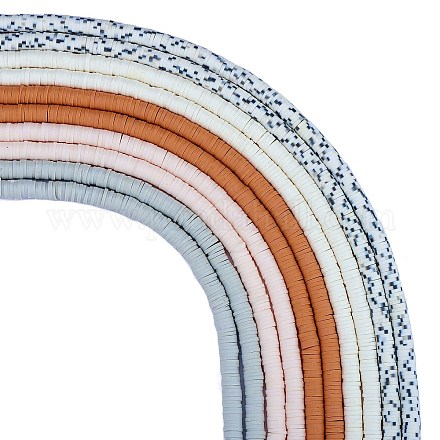 10 нить 5 цвета плоские круглые бусины ручной работы из полимерной глины CLAY-SZ0002-01-1