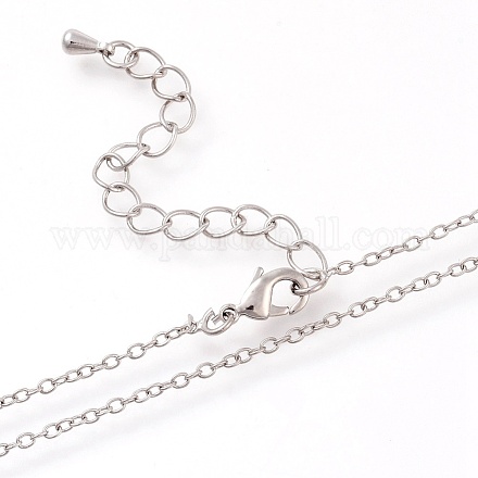 Brass Cable Chain Necklaces Making MAK-L025-06P-1