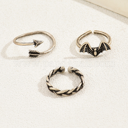 3 шт. медные ретро-кольца-манжеты с открытым носком для женщин IB3086-1