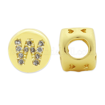 Brass Micro Pave Clear Cubic Zirconia Beads KK-T030-LA843-WX3-1