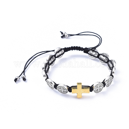Adjustable Nylon Thread Braided Bead Bracelets BJEW-JB05177-02-1